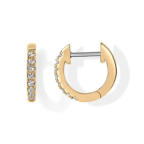 PAVOI 14K Gold Plated Cubic Zirconia Cuff Earrings Huggie Stud for Women