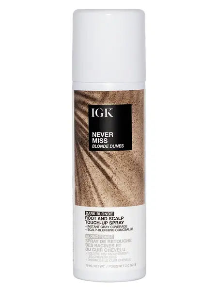 IGK Hair Never Miss Root & Scalp Touch-Up Spray – Waterproof Barrier Technology with Biotin, Rosemary & Squalane