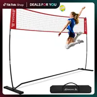 【BackToSchool】BAGAIL Volleyball Net, 12ft/20ft Portable Volleyball Net for Backyard - Adjustable Height, Heavy-Duty Frame, Freestanding Design - Portable Outdoor/Indoor Volleyball Set with Carry Bag family sport