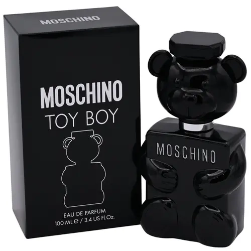 MOSCHINO Toy Boy Eau de Parfum for Men, 3.4 fl oz - Bold Spicy Woody Amber Fragrance with Fresh Pear Spark, Bergamot Mix, Unconventional Signature Scent, Rich Base Lingers on Skin, Evening Wear Gift