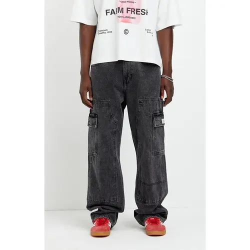 Pacsun Men's Dylan Baggy Jeans Cargo Carpenter Faded Black