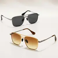 【BackToSchool】SUNGAIT Polarized Retro Square Aviator Sunglasses for Men Women UV400 Protection Vintage Metal Frame Travel Driving Beach Daily Eyewear Outdoor SGT745