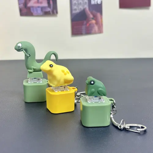 Duck Quacking,Frog Croaking,Seagull ,Lizard Keychain-Realistic Sounds LED Lights Fidget Toy for Stress Relief Focus Kids Adults Portable Sensory Item