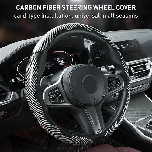 15" Wheel Fit Steering Wheel Cover - Non-Slip Sport Design Protector, All-Season Automotive Interior Accessory, Decor Gadget, Car Essential, Gift for Car Fans,toolupgrade