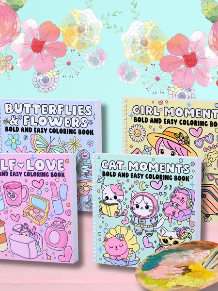 Spiral-Bound Hardcover Coloring Book for Creative Kids - Fun, Enjoyable, Safe Activity Book to Boost Creativity for Kids and Adults