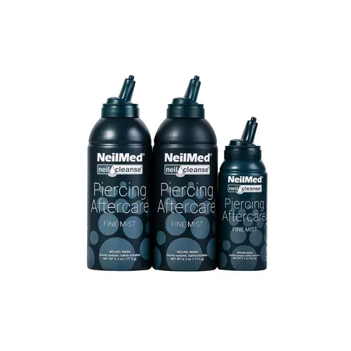 NeilMed Piercing Party Pack - 177ml (2x) + 75ml (1x) Sterile Saline Spray Trio Fine Mist