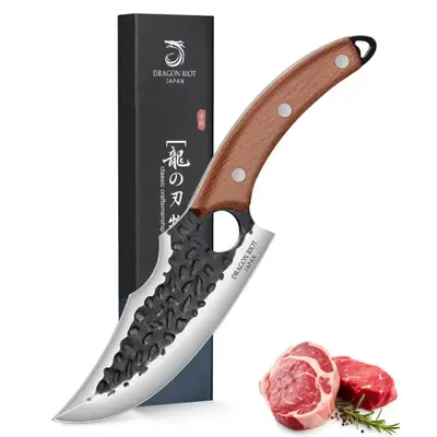 【Summer Sale】DRAGON RIOT for Meat Cutting, Forged Japanese Style Knife for Cooking - High Carbon and Full Tang - Must Have Knife for Kitchen and  Gift,Christmas Gift.