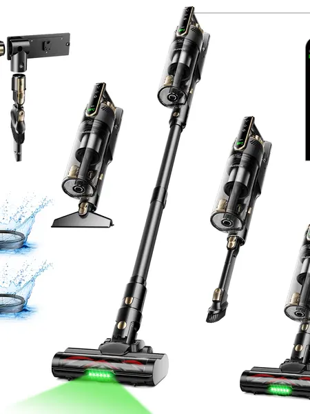 【2026 New Arrivals】Trucozie T550 Cordless Vacuum Cleaner, 40kPa Powerful Suction Smart Stick Vacuum with 50 Mins Runtime, 8-in-1 Lightweight Handheld/Upright Vacuum for Hardwood Floor, Carpet, Pet Hair & Car