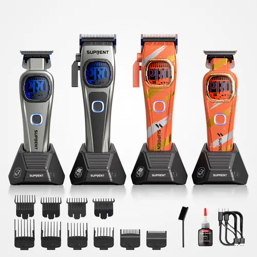Suprent Cordless Barber Clipper - 8500 RPM Thermally Stable Ceramic Blade Motor, Lightweight Durable Haircut Trimmer Kit with Charging Base, Premium Barber Equipment for Home Haircut, Men's Gift