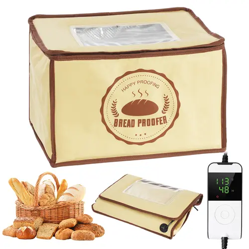 Collapsible Thermal Dough Proofing Box for Baking Enthusiasts - 50-113°F Temp Control, 48H Timer, 5 Fabric Layers, Bottom Heat, Space-Saving Kitchen Bakeware for Bread, Pizza