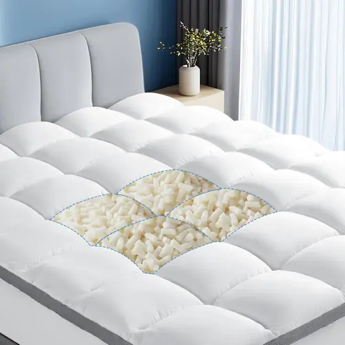 Shilucheng Memory Foam Mattress Topper, Ergonomic Support for Back Pain Relief, Breathable Quilted Pad with Deep Pocket Fits 6–18 Inch Mattresses, Memory Foam Mattresses, Body Support Mattresses,summerwins