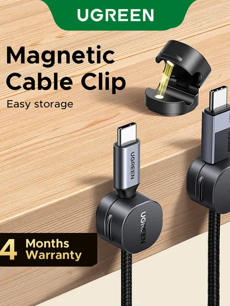 UGREEN 3 Pack Magnetic Cable Clips,Cord Holder, Under Desk Cable Management, Adhesive Wire Holder Cord Organizer for Home Office Desk Phone Car Wall Desktop Nightstand Work Accessories,September Restock,Summer Sale
