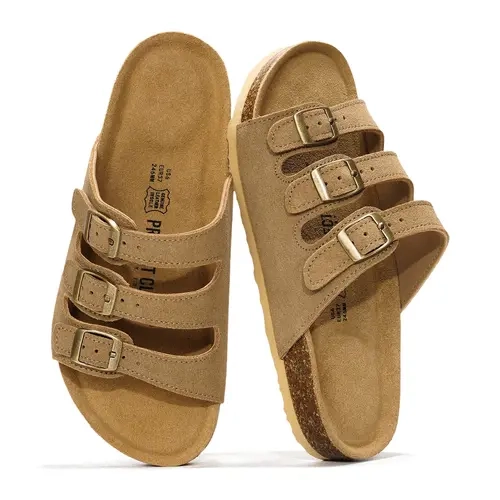 Project Cloud Women's Genuine Leather Sandals | Casual Summer Walking Footwear | ProjectPlush Memory Foam | Non-Slip – Capri