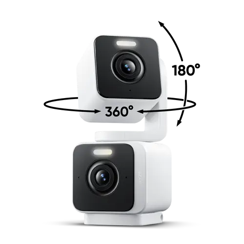 Wyze Duo Cam Pan — Wired 2K Dual Security Camera, Indoor/Outdoor, Pan Tilt Zoom (PTZ) w/ 360° Motion Tracking, Color Night Vision, 2 Camera Surveillance, Siren, Spotlight, 2-Way Audio, Works with Alexa & Google Assistant