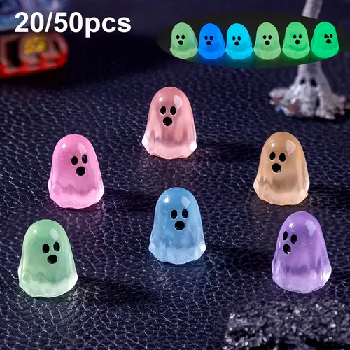 Random Cute Glow-in-the-Dark Ghost Lightweight Figurines, Cute Luminous Halloween Resin Ornaments for DIY Decor & Micro Landscape, Interior Ornaments #GLOBAL PICKS