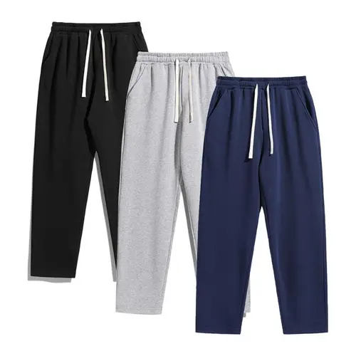 Men's Fitted 3-Pack Solid Color Activewear Jogger Pants - Casual Sports, Stretch, Workout, Lounge-to-Jog, Athleisure, All-Season (Ideal for Autumn & Winter), Christmas Gift (S-2XL)