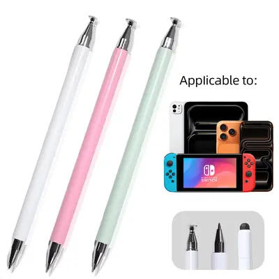 3-in-1 Universal Transparent Rubber Disc Stylus - High Sensitivity, Retractable, Smooth, No Bluetooth Needed, for Smartphone, Tablet, iPad, iPhone 17 Pro Max, Switch, Computer, BackToSchool Accessory