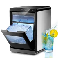 XBEAUTY Countertop Nugget Icemachine, 44 lbs/24H Soft Chewable Pebble Ice Maker, 10 Mins Ice Ready, Self-Cleaning Portable Unit with Scoop, Removable Basket & Pull-Out Water Tank for Home Kitchen,sohochic