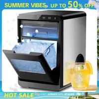 Antarctic Star Nugget Ice Makers Countertop Nugget Ice Maker 35Lbs/24H Ice Machine Ice Ready in 5 Mins, Low-Noise, 2 Ways to Add Water, Self-Cleaning Pebble Ice Maker with Scoop&Basket for Home/Kitchen/Office