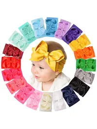Baby's Cute Bowknot Decor Hair Band, Baby Big Bow Hair Band, Colorful Hair Accessories for Baby Girls & Boys, Fashion Hair Accessories for Party, Baby Big Head Bow