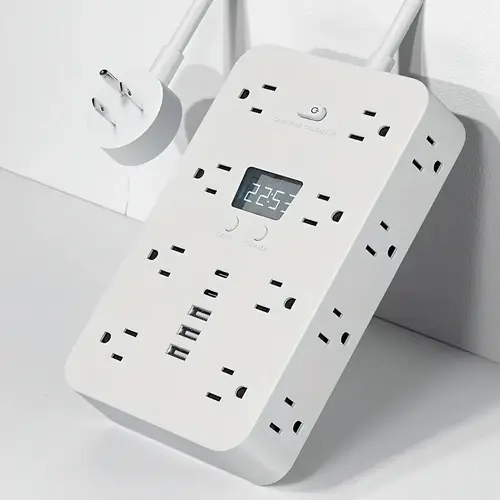 21-in-1 Universal Power Strip Socket Saver, Multi-Outlets Outlet Extender with 16AC Outlets, 3USB-A, 2USB-C, 45° Rotating Plugs, Fireproof, Overload Protection for Home/Office, Multi-Outlets Sockets,sohochic