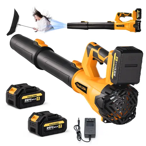 TANLOOK High-Power Cordless Dust Blower - 580 CFM 160 MPH, 2×4Ah Lithium Batteries, Adjustable Speed, Super Power Handheld Lithium Battery Blower, Lightweight Garden Tool for Leaf Blowing, BBQ Grime Blast, Car Surfaces, HC5