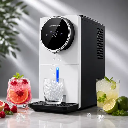 Antarctic Star Gen 2 Nugget Ice Maker Countertop – Soft Chewable Pellet Ice Machine with Auto Ice Dispense, Self-Cleaning, Touchscreen, 33Lbs/24H, 1.8L Water Tank, Portable for Home Kitchen Office