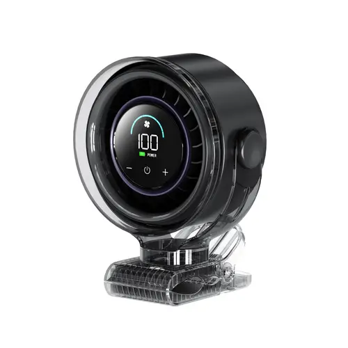 Coolhill Portable Clip on Fan Desk Fan Multifunctional 100 Speeds Adjustable Mini Personal Fan Desktop Car Fan 5000mAh Rechargeable Battery Operated Digital Display Ultra Quiet Durable for Travel Office Car Gym Outdoor