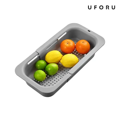 UFORU Collapsible Drain Basket, Kitchen Sink Strainer, Vegetable Wash Basket, Storage Rack, Fruit and Vegetable Drain Basket, Draining Utensils,