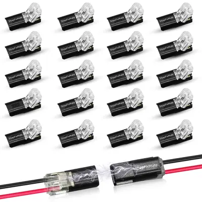 GJANSH Double-Wire Plug-in Connector Led Light Strip Connectors 2 Pin, Led Strip Lights Connectors Low Voltage Wire Connector with Locking Buckle, Fast Connect Plugs Led Connectors for Strip Lights,TikTokShopBlackFriday toolupgrade