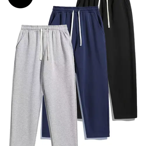 URMCZ Men's Solid Thermal-Lined Drawstring Waist Loose Fit Sports Jogger Sweatpants - Pockets, Gym-to-Street Style, Easy Movement Menswear Bottoms for Fall & Winter Daily Wear, Men's Sweatpants