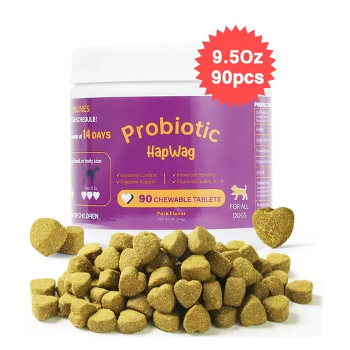 HAPWAG 8-in-1 Multivitamin Soft Chews for Dogs – Probiotics, Gut & Immune Support – Pork Flavor – 90 Treats