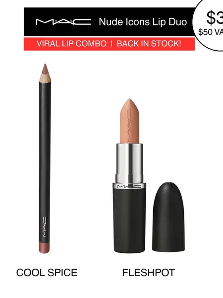 MAC Nude Icons Lip Duo - Lip Pencil + M·A·Cximal Sleek Satin Lipstick