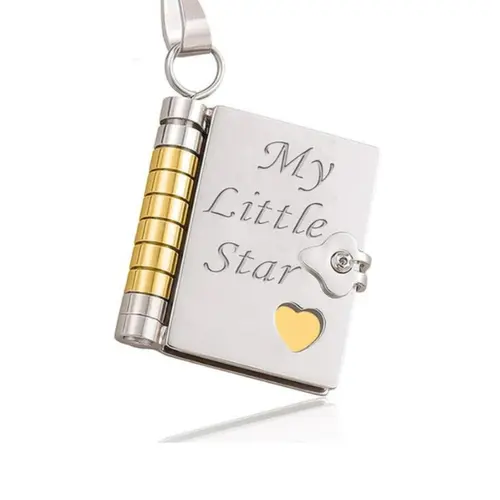 Stainless Steel Custom Letters Book Locket Necklace - Unisex, 30g Chain & Link, Laser Engraved Phrase, Storybook-Inspired, Book-Themed, Personalized Message, Birthday Graduation Gift Keepsake for Daughter, Choking Hazard Small Parts,sohochic