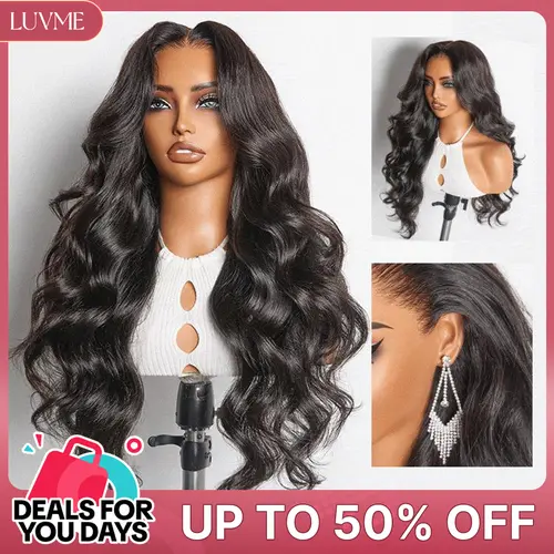 LUVME Body Wave 13x6 13x4 Ear-to-Ear Frontal Wig 200%-250% Density with Flexi-Fit Drawstring 100% Human Hair HD Lace Pre-Everything Shake&Go Hold Curls #DealsForYouDays