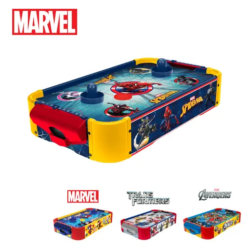 Officially Licensed Marvel,Transformers &WWE Wooden Electronic Air Hockey Table – Spider-Man, Avengers, Spidey and His Amazing Friends & Transformers, Ages 4+