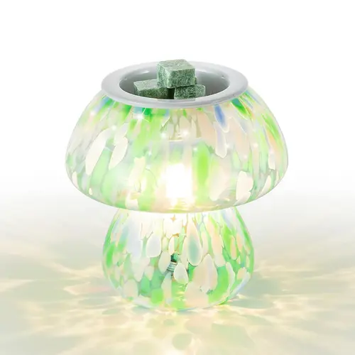 Tortoise Shell Mushroom Wax Melt Warmer - Chic, Compact, Elegant Murano-Style Aromatic Scent Burner, Home Decor for Bedroom & Housewarming Gift,sohochic