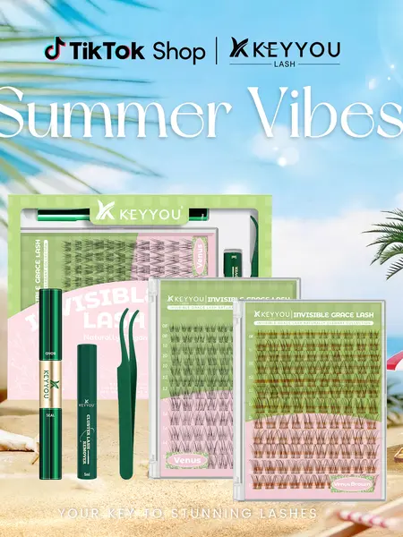 KEYYOU Venus DIY Lashes Clusters Invisible Band Natural Soft Waterproof Lash Extension Easy to Apply at Home Cosmetic Makeup Volume False Eyelashes #sohochic