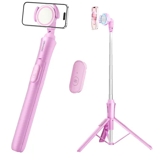 UBeesize 62'' Magnetic Tripod with Remote Control - Compact Aluminum Silicone Clip Phone Holder, MagSafe Selfie Stick Accessories for iPhone & Android, Vlogging Kit with Magnetic Phone Mount, Rotation Ring