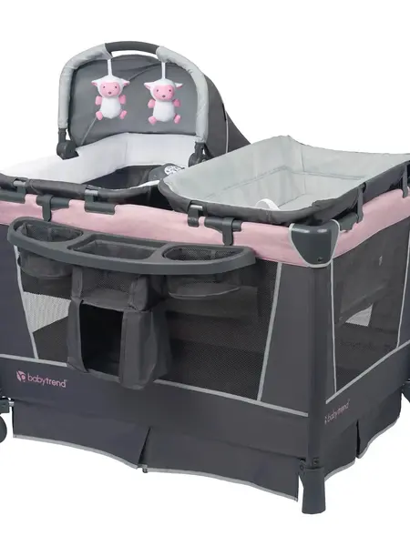 Baby Trend® Simply Smart™ Whisper Grey Portable Nursery Center® Playard w/ Removable Full Bassinet, Changing Table & Organizer