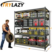TryLazy 5-Tier Adjustable Metal Shelving Unit - Heavy Duty Storage Rack for Garage, Warehouse, Pantry, Kitchen Organizer