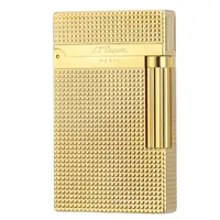 DPT Gold Diamond-Engraved Textured Lattice Metal Luxury Lighter - No Fuel, Ping Sound, Lightweight Home Supplies Accessory, Elegant Design Guys Collectible Gift