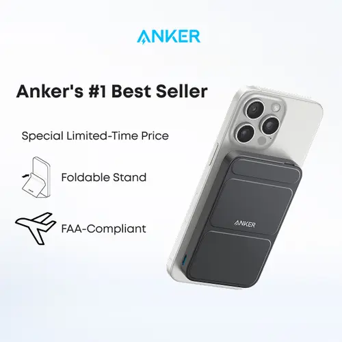 [Limited Offer]Anker 622 Magnetic Battery MagGo, 5,000mAh Foldable Wireless Power Bank with Stand and USB-C Port, Compatible for iPhone 16/15/14/13/12#DealsForYouDays,back to school,back to school haul,sohochic