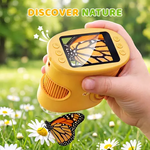 【2027 Upgrade】1000X Handheld Digital Microscope for Kids: Pocket Microscope with 4K 2.0" IPS Screen - STEM Toys Birthday Gifts for Girls Boys Child - Portable Edu Science Kits Toddler Age 3-6 6-12,back to school,sohochic