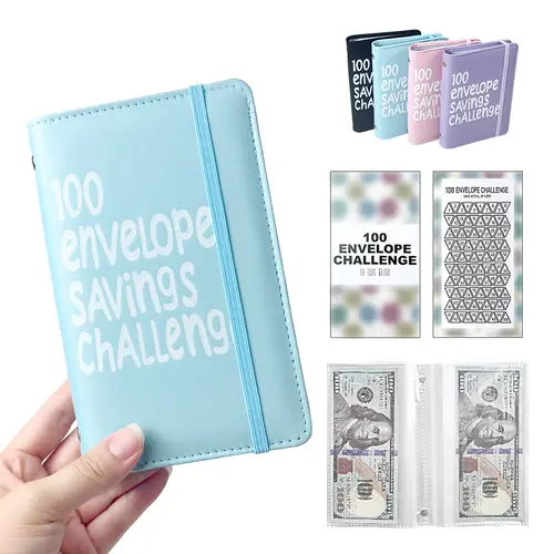 2026 New Model 100 Envelopes Money Saving Challenge with Cute Stickers, Money Saving Binder with Cash Envelopes, Budget Binder Savings Challenge Book for 100 Day to Save $5,050 for Budgeting Planner