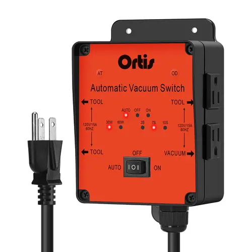 2025 New! Automatic Vacuum Switch, Ortis Dust Control Autoswitch for 3 Power Tools, Delay Vacuum On/Off to Prevent Circuit Overload and Tripping, Adjustable Actuation Threshold Garage Door Opener Home,sohochic