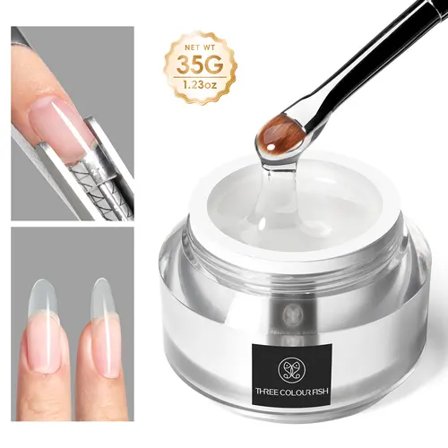 TRICOLOR FISH UV Resin Transparent Gel - 35g Nail Care Kit for Realistic Extension, DIY Manicure Supplies,sohochic