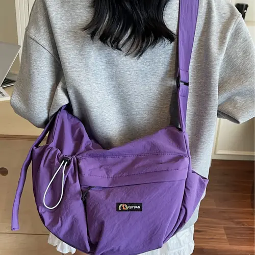 Japanese lightweight orange dumpling bag, Crossbody messenger bag, Casual Messenger Bags, Casual shoulder bag, college students' commuting shoulder bag, zipper closure, multiple colors optional, suitable for students, office workers commu