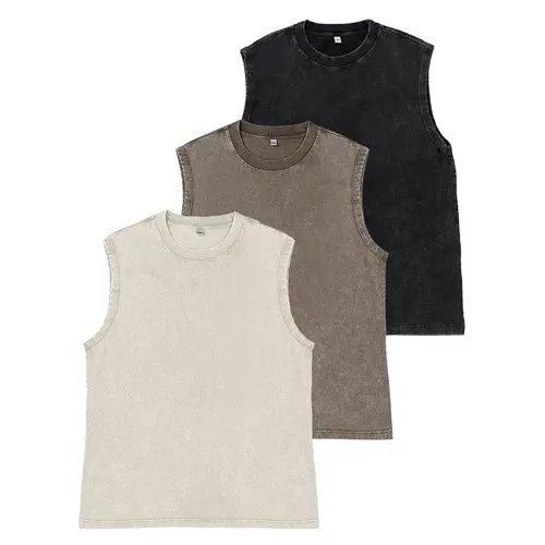 Yimoon 3 Pack Men Cotton Workout Tank Tops Unisex Women Sleeveless Acid Wash Tshirts Cut Off Muscle Shirts Loose Fit Running Gym Tees Athletic Style Activewear Athletic Fashion Activewear Menswear Socks