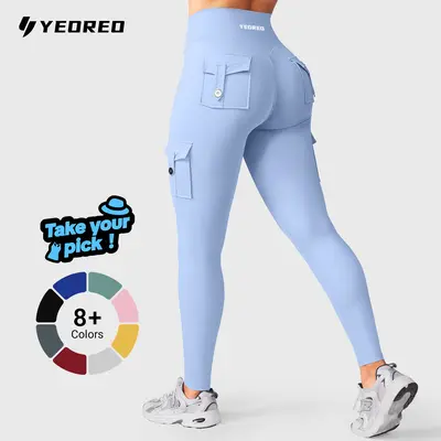 YEOREO CoreFlex High Waisted Cargo Leggings Seamless Scrunch Butt Lifting Tummy Control Shaping Training Yoga Gym Fitness Tights,summerwins,travel essentials,camping essentials tiktokshopbacktoschool,back to school,back to school haul,sohochic